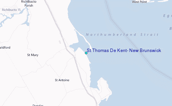 St Thomas De Kent, New Brunswick Tide Station Location Map