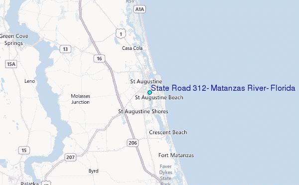 State Road 312, Matanzas River, Florida Tide Station Location Map