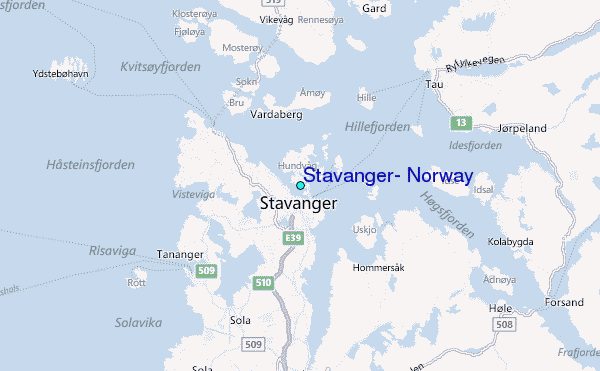 Stavanger, Norway Tide Station Location Map