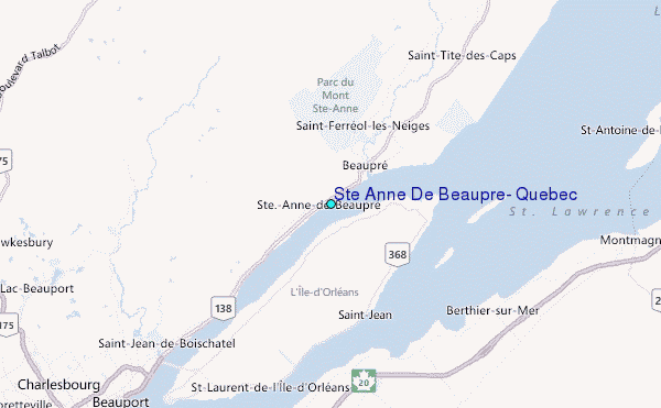 Ste Anne De Beaupre, Quebec Tide Station Location Map