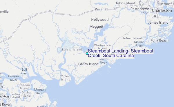 Steamboat Landing, Steamboat Creek, South Carolina Tide Station Location Map