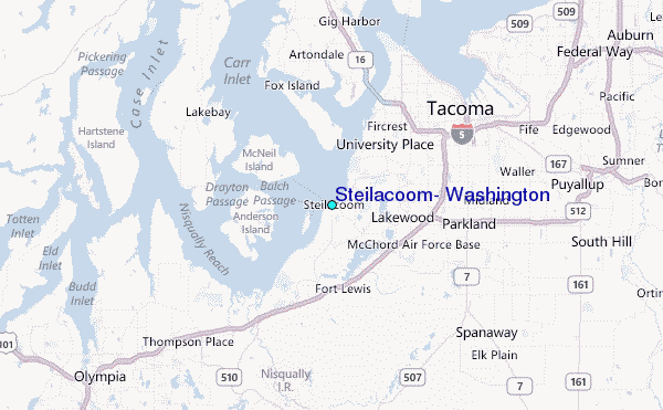 Steilacoom, Washington Tide Station Location Map