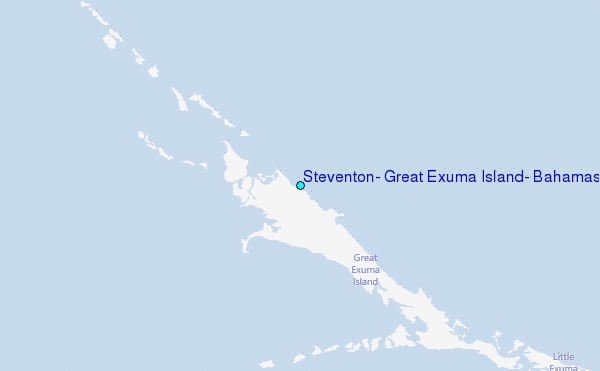 Steventon, Great Exuma Island, Bahamas Tide Station Location Map