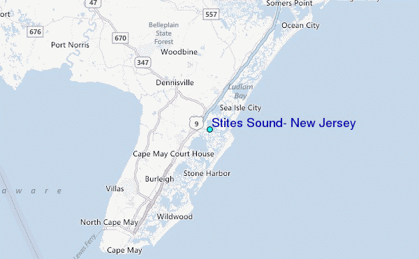 Stites Sound, New Jersey Tide Station Location Map