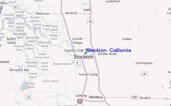 Stockton, California Tide Station Location Map
