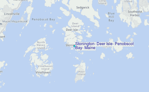 Stonington, Deer Isle, Penobscot Bay, Maine Tide Station Location Map