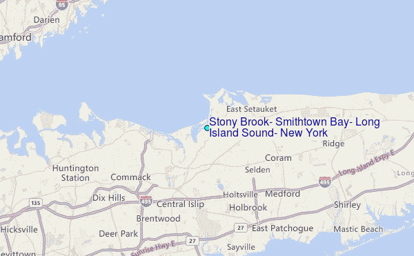 Stony Brook, Smithtown Bay, Long Island Sound, New York Tide Station Location Map