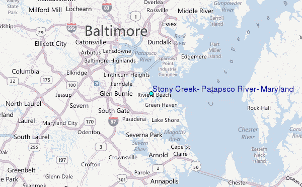 Stony Creek, Patapsco River, Maryland Tide Station Location Map