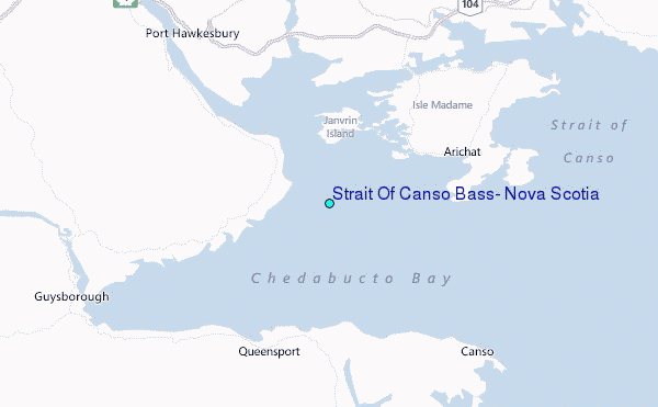 Strait Of Canso Bass, Nova Scotia Tide Station Location Map