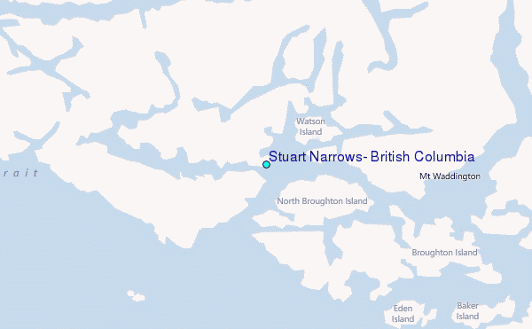 Stuart Narrows, British Columbia Tide Station Location Map