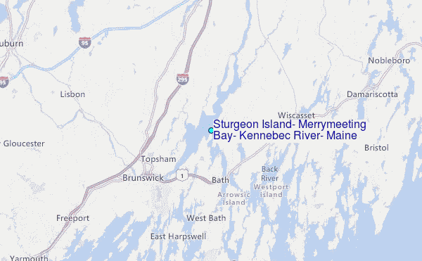 Sturgeon Island, Merrymeeting Bay, Kennebec River, Maine Tide Station Location Map