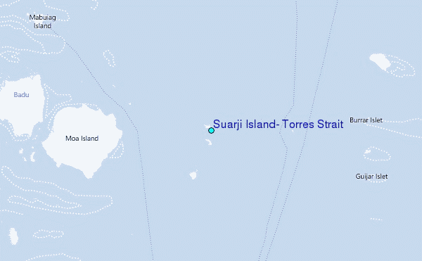 Suarji Island, Torres Strait Tide Station Location Map