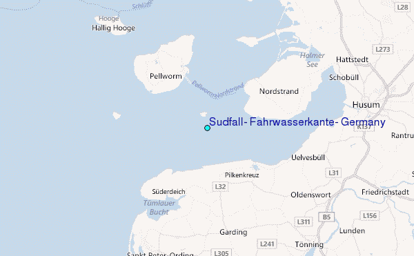 Sudfall, Fahrwasserkante, Germany Tide Station Location Map