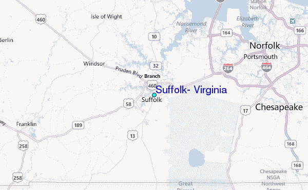 Suffolk, Virginia Tide Station Location Map