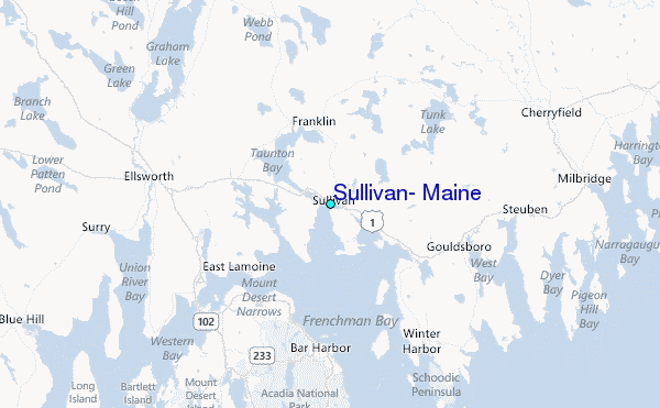 Sullivan, Maine Tide Station Location Map