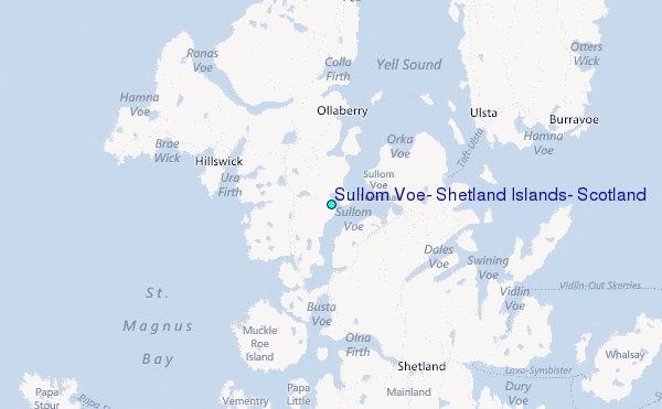 Sullom Voe, Shetland Islands, Scotland Tide Station Location Map