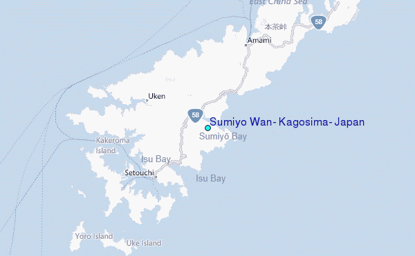 Sumiyo Wan, Kagosima, Japan Tide Station Location Map