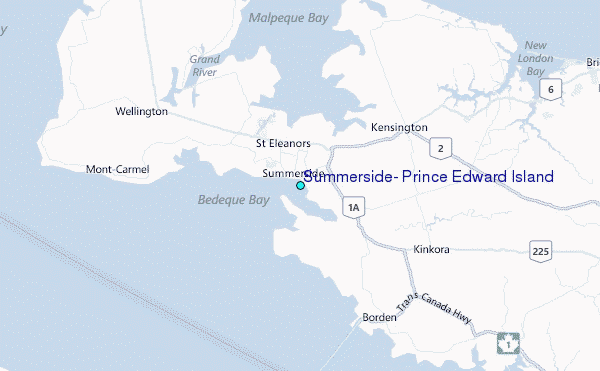 Summerside, Prince Edward Island Tide Station Location Map