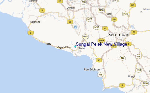 Sungai Pelek New Village Tide Station Location Map