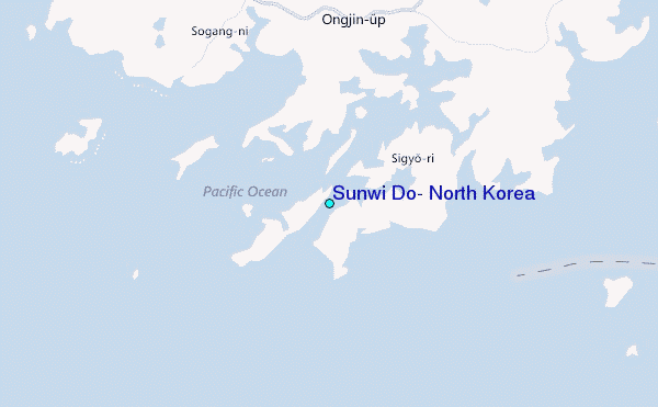 Sunwi Do, North Korea Tide Station Location Map