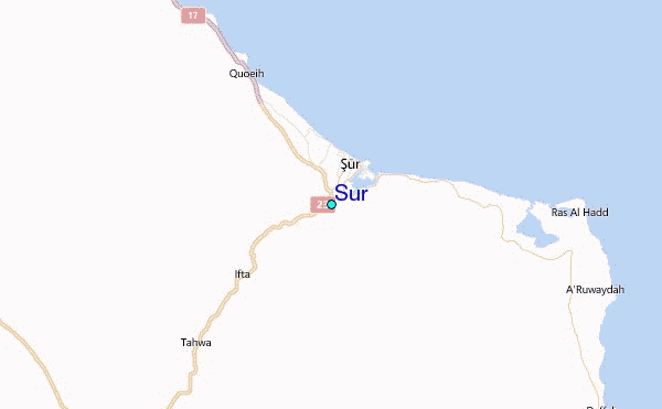 Sur Tide Station Location Map