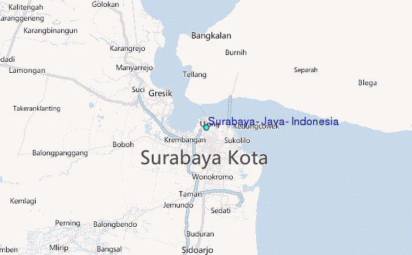 Surabaya, Java, Indonesia Tide Station Location Map