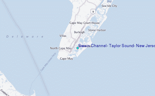 Swain Channel, Taylor Sound, New Jersey Tide Station Location Map