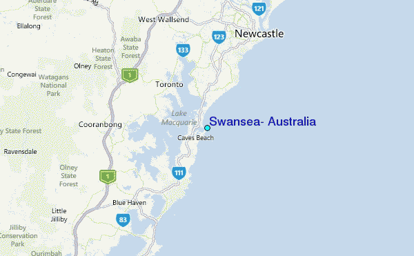Swansea, Australia Tide Station Location Map