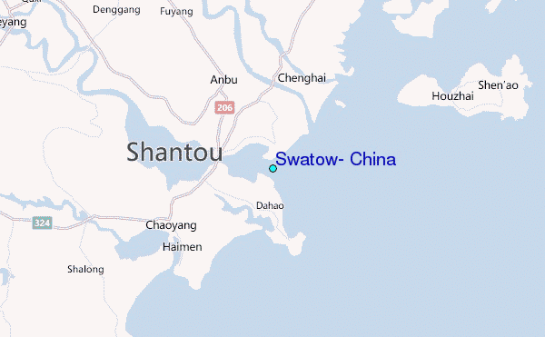 Swatow, China Tide Station Location Map