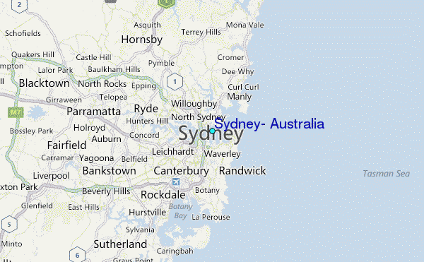 Sydney, Australia Tide Station Location Map