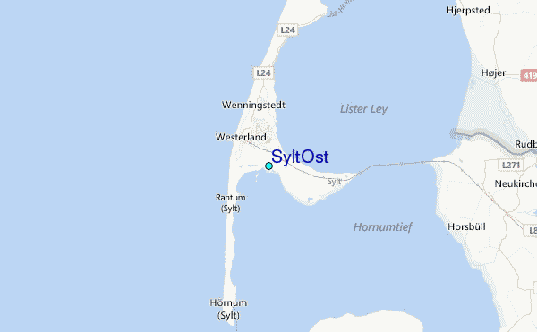 SyltOst Tide Station Location Map