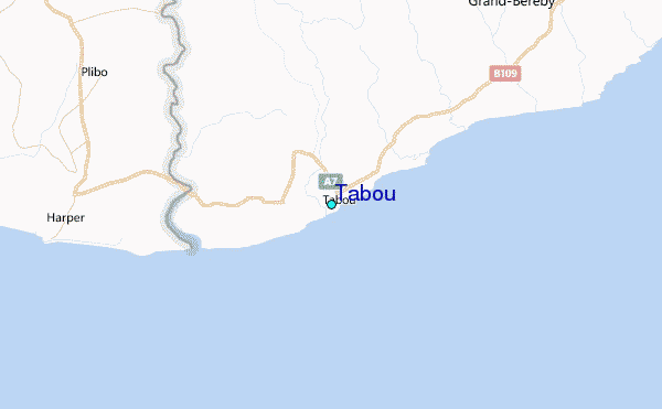 Tabou Tide Station Location Map