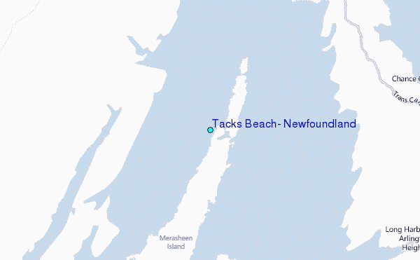Tacks Beach, Newfoundland Tide Station Location Map