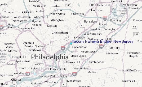 Tacony Palmyra Bridge, New Jersey Tide Station Location Map