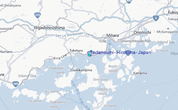 Tadanoumi, Hirosima, Japan Tide Station Location Map