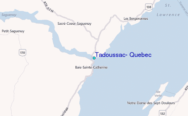 Tadoussac, Quebec Tide Station Location Map