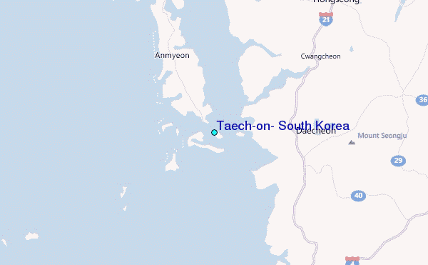 Taech'on, South Korea Tide Station Location Map