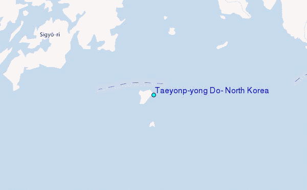 Taeyonp'yong Do, North Korea Tide Station Location Map