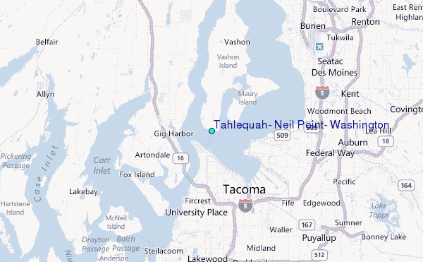 Tahlequah, Neil Point, Washington Tide Station Location Map