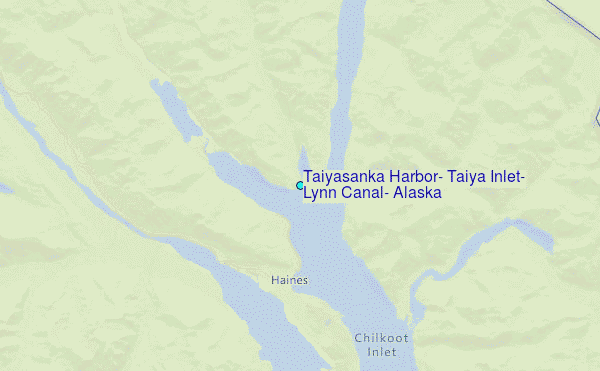 Taiyasanka Harbor, Taiya Inlet, Lynn Canal, Alaska Tide Station Location Map