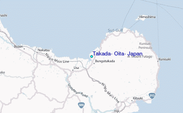 Takada, Oita, Japan Tide Station Location Map