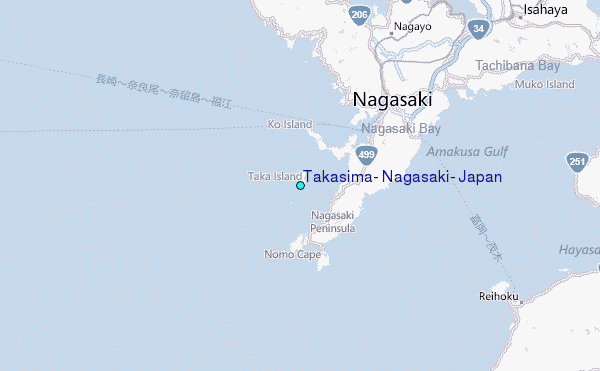 Takasima, Nagasaki, Japan Tide Station Location Map