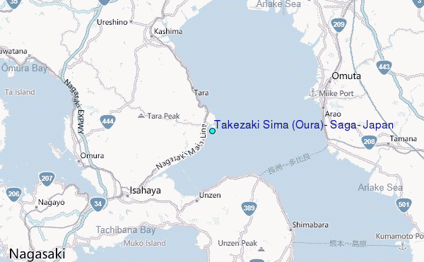 Takezaki Sima (Oura), Saga, Japan Tide Station Location Map