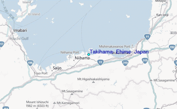 Takihama, Ehime, Japan Tide Station Location Map