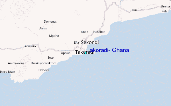 Takoradi, Ghana Tide Station Location Map