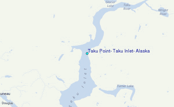 Taku Point, Taku Inlet, Alaska Tide Station Location Map
