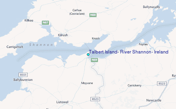 Talbert Island, River Shannon, Ireland Tide Station Location Map