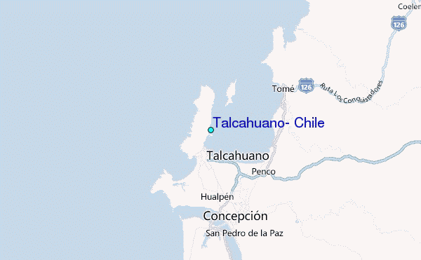 Talcahuano, Chile Tide Station Location Map