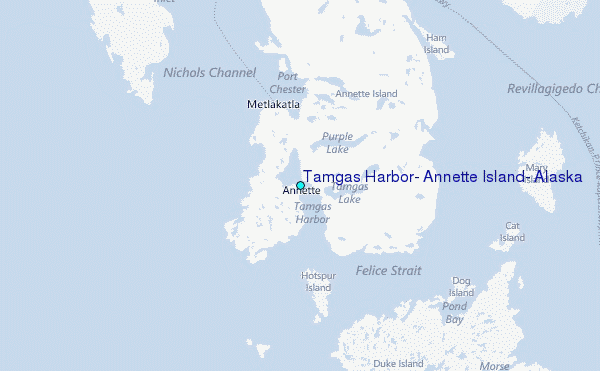 Tamgas Harbor, Annette Island, Alaska Tide Station Location Map