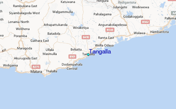 Tangalla Tide Station Location Map